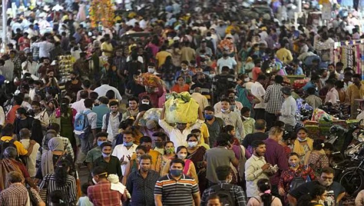 India surpasses China in terms of population, with 2.9 million more people.