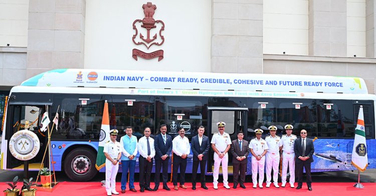 Indian Oil Equips Indian Navy with Green Hydrogen Fuel Cell Bus strengthening its commitment for Green Hydrogen E-Mobility