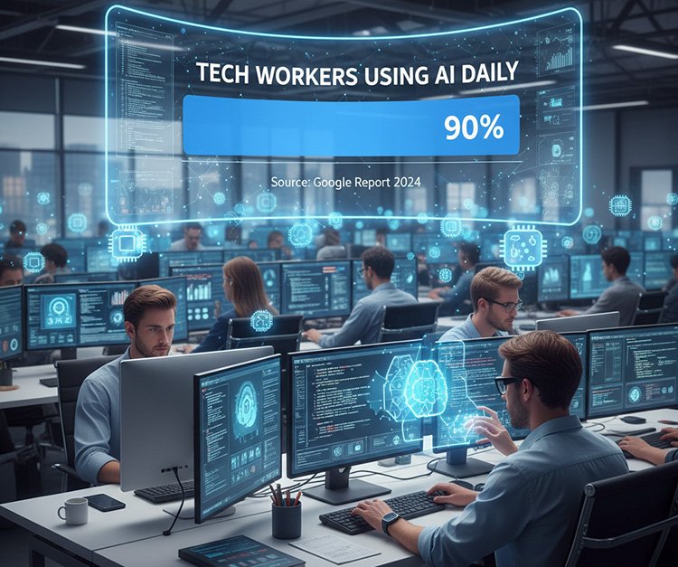 Google Study: 90% of Tech Workers Now Use AI at Work